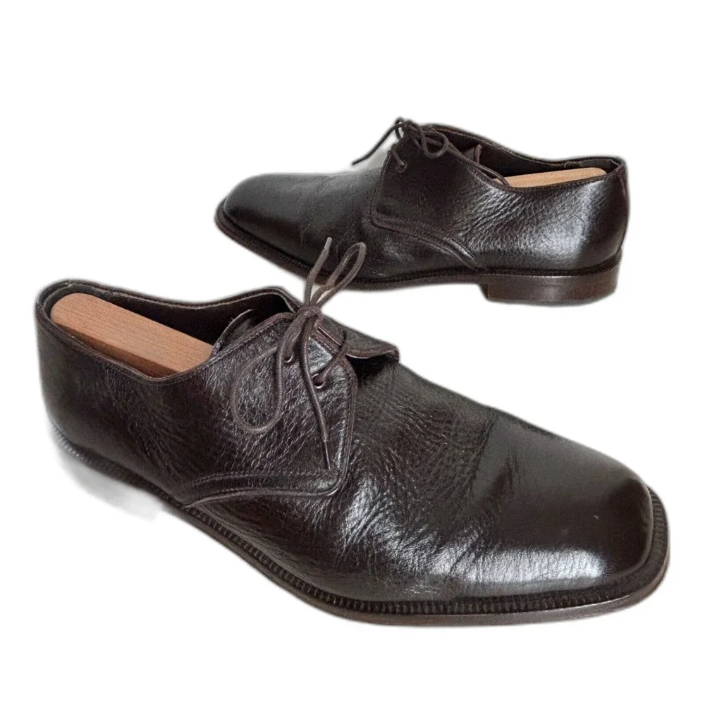 Bostonian Shoes Mens 10.5 M Dark Brown Thick Leather Oxfords Luxurious Excellent